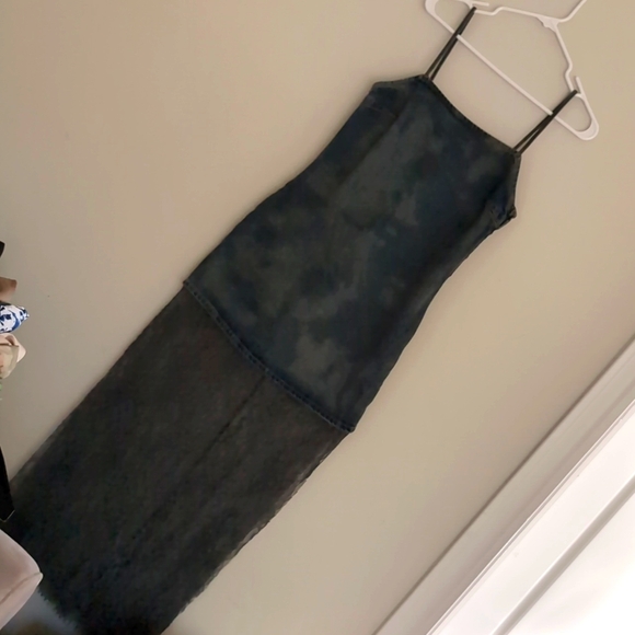 Zara $89  LACE DENIM DRESS BLUE GREY 6045/003 NWT S M L - Picture 9 of 13